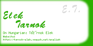 elek tarnok business card